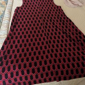 Nicole Miller Black and Red Geometric Dress